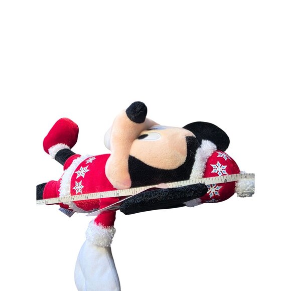 Christmas Disney Mickey Mouse Snowflakes Red And White Plush - Picture 10 of 10